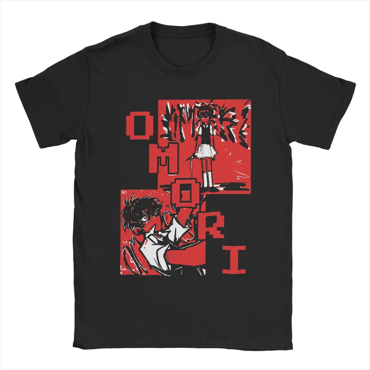 

Omori T-Shirts for Men Women Round Neck Cotton T Shirts Anime Game Aubrey RPG Characters Short Sleeve Tees Party Clothing