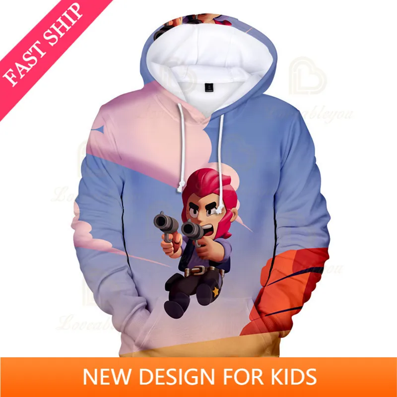 

Long Sleeve Jacket Coat Browlers Shooting Game MAX and Star,Crow 3d Hoodie Jacket Boys Girls Kids Sweatshirt Teen Clothes