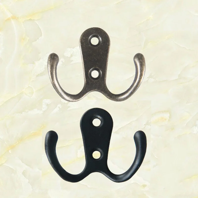 

Hollow Chinese Creative Clothes Hook Wall Hanging Door Hat Double Spray Black