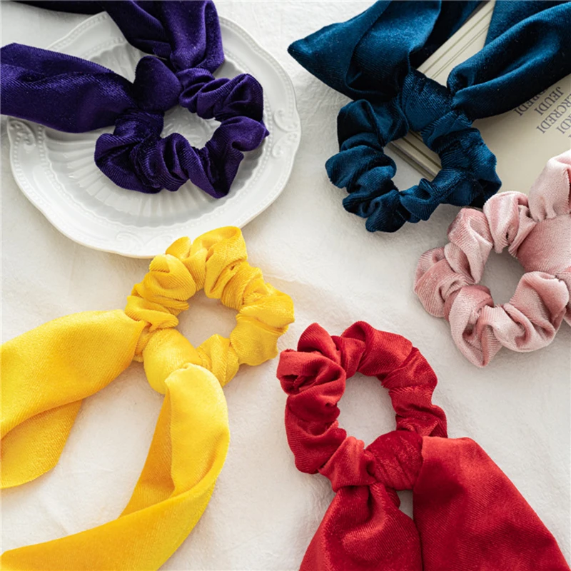 

Hair accessories flannel two-in-one ponytail streamer large intestine ring elastic band rubber band elastic ponytail new