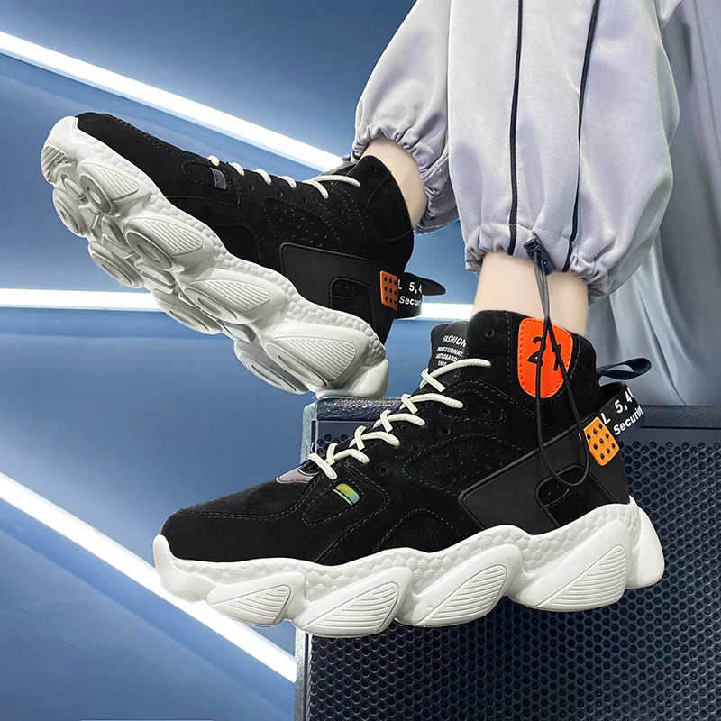 

High Quality Shoes Men Autumn Casual Sports Zapato Male Outdoor High-Top Basketball Calceus Retro Non-Slip Lace-Up Running Schuh