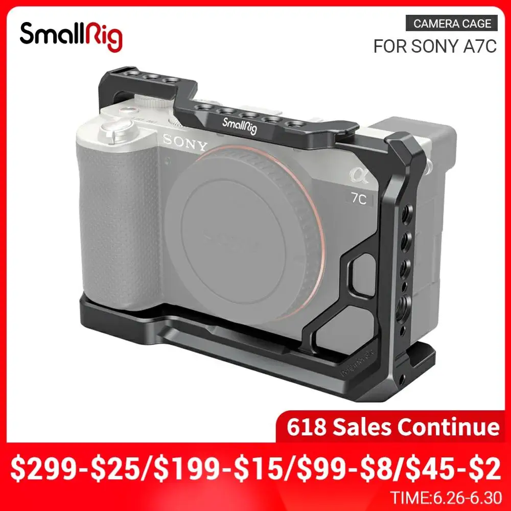 Фото Корпус SmallRig для камеры DSLR Sony A7C чехол с холодным башмаком 1/4 дюйма Arri отверстие