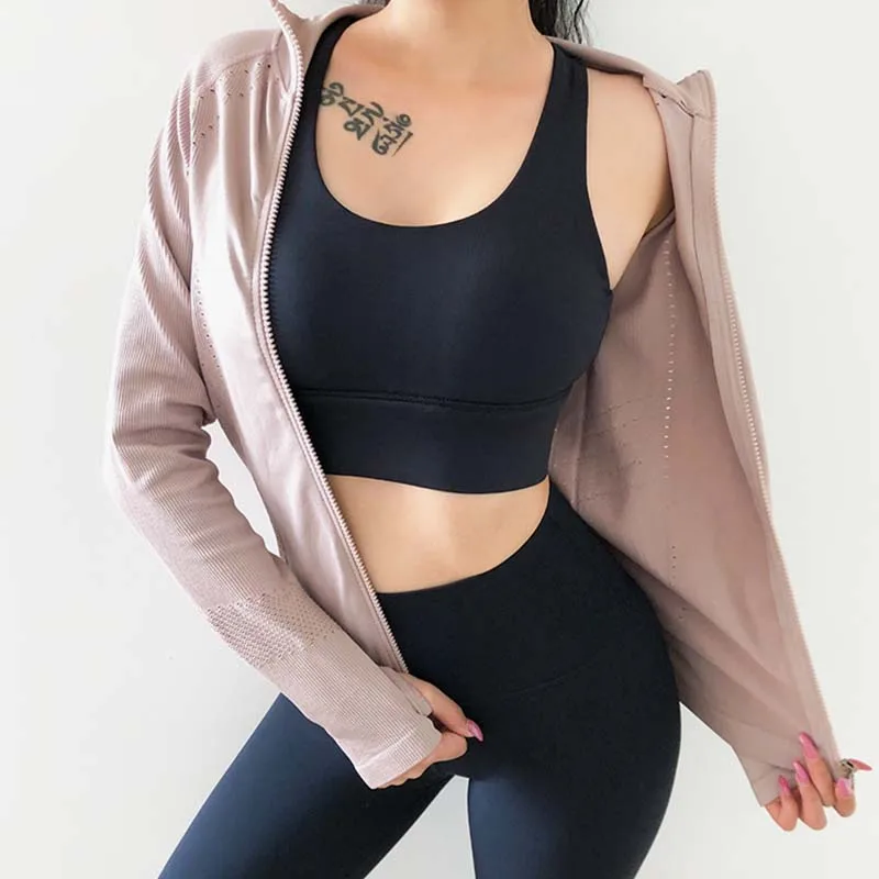 Женская тонкая бесшовная куртка для бега спортзала йоги топы с длинными рукавами