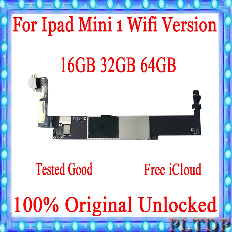 

Wifi /Wifi+3G version for Ipad mini 1 Motherboard with full chips logic board Wifi Cellular 3G motherboard free icloud Plate