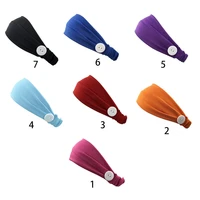 sport milk fiber wide headband button mask holder solid color stretchy headwrap u90e