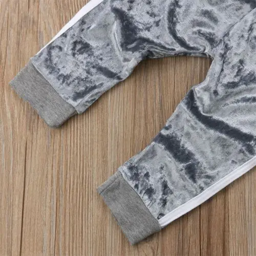 Женский бархатный комплект одежды Однотонная футболка с длинным рукавом + штаны