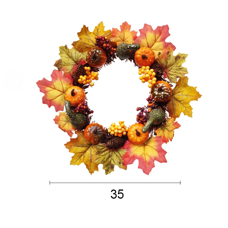Искусственная Цветочная Гирлянда Тыква листья для урожая фестиваль