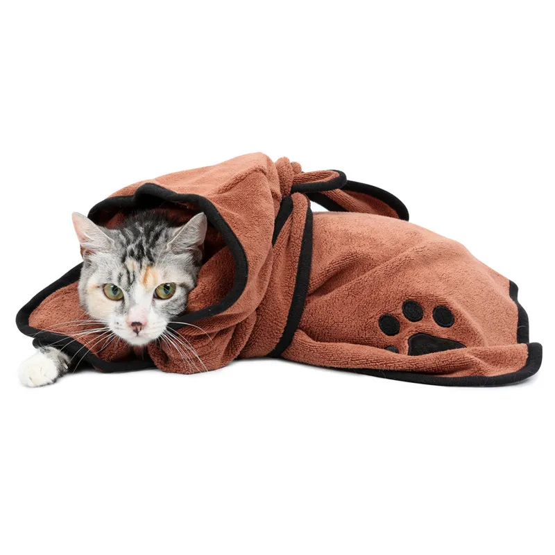 Dog Bathrobe XS-XL Pet Bath Towel for Small Medium Large Dogs 400g Microfiber Super Absorbent Drying |