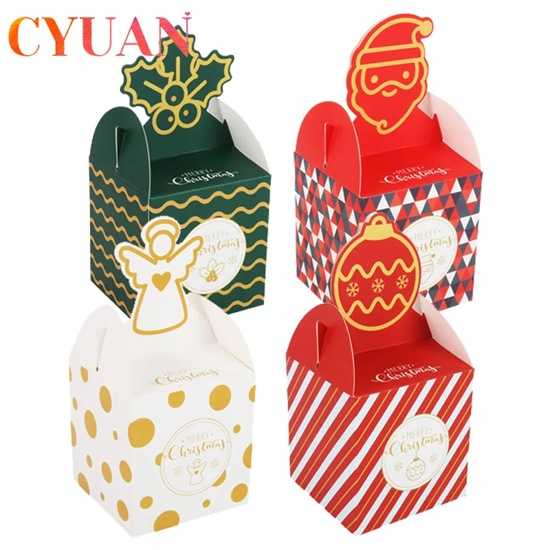 

CYUAN 8pcs Cartoon Shristmas Candy Gift Box Merry Christmas Paper Box Kid Gift Bag Wedding Birthday Party New Year Decoration