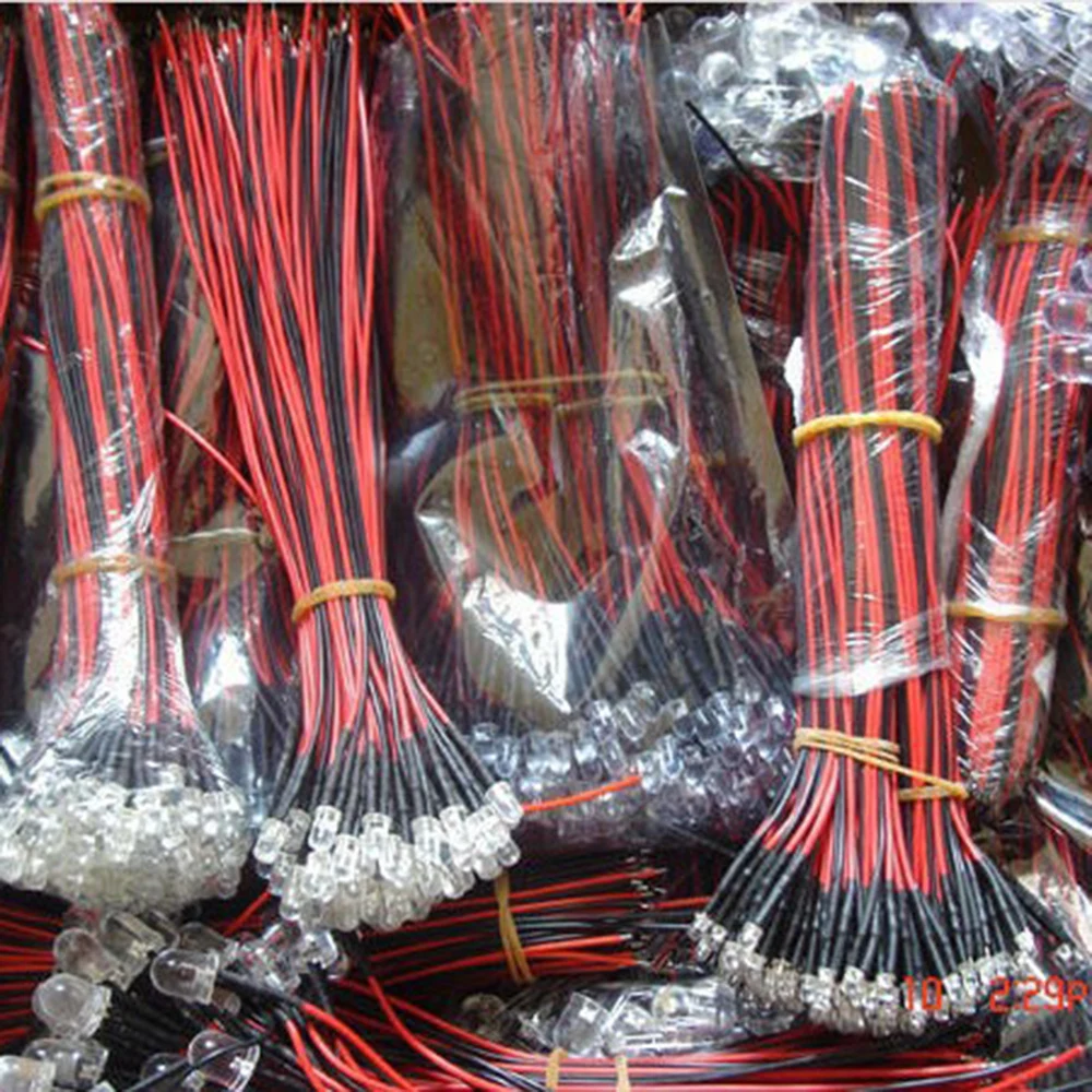 100 шт 5 мм ярко-зеленый светодиодный s лампочка 20 см кабели Prewired 12V автомобильный