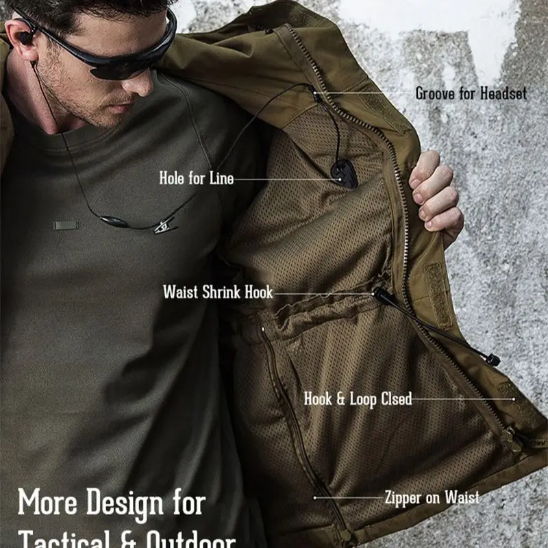 Армейская одежда тактическая ветровка Мужская водонепроницаемая куртка-пилот с