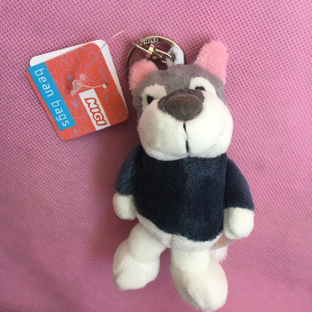 Оптовая продажа брелок для ключей собака хаски шнауцера Супермен волк плюшевая