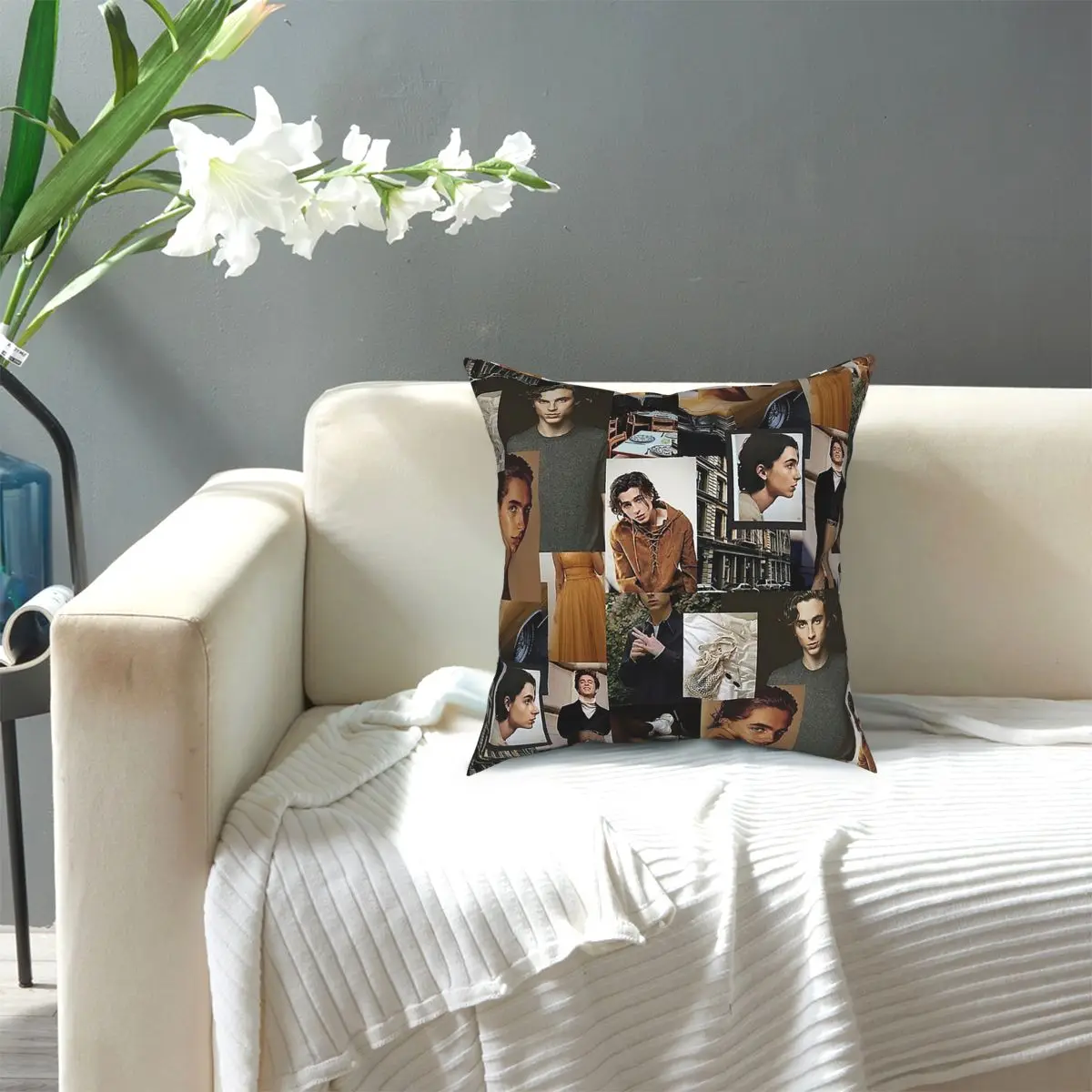 

Timothee Chalamet Collage Square Pillow Case Cushions for Sofa Pillowcase 40x40 Pillowcover Home Decor
