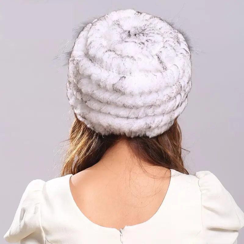 НОВАЯ шапка из меха кролика Рекс женская зимняя Корейская версия Толстая теплая