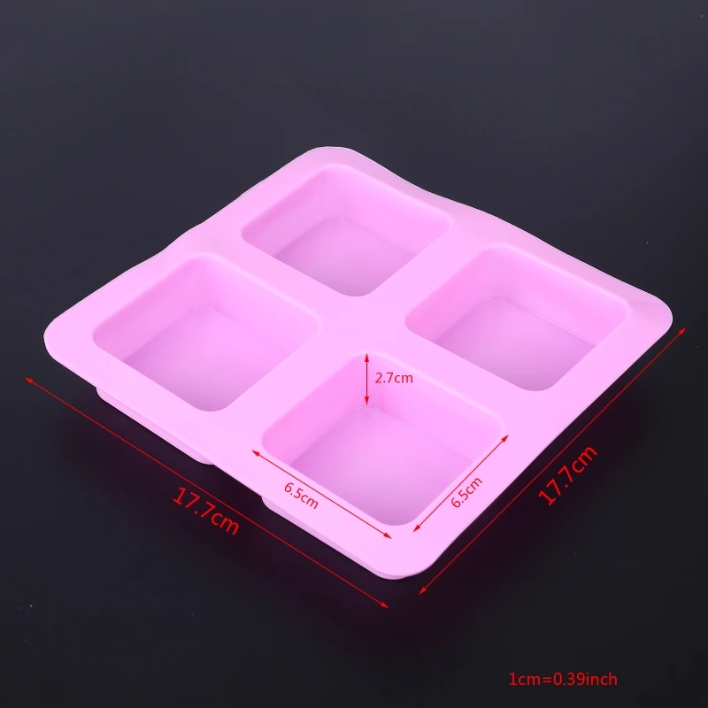 Четыре квадратных силиконовые формы для торта шоколадной выпечки лоток ручной