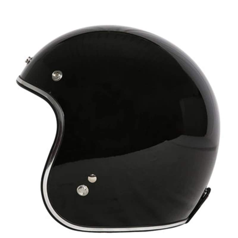 TORC T50 Ретро Мото шлем casco capacetes torc Винтаж открытым лицом atv мото rcycle шлемы Щит DOT Certifiated M L XL XXL - Цвет: bright black