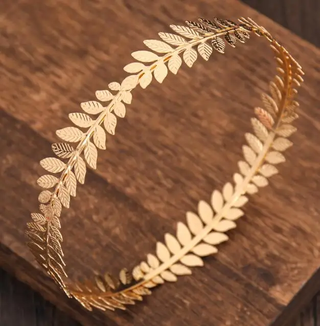 

Винтажные металлические головные уборы золотого цвета с короной из оливковых листьев
