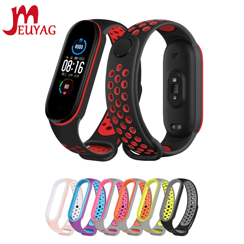Запасной ремешок MEUYAG для Xiaomi Mi Band 5 6 4 3 силиконовый браслет спортивный цветной из