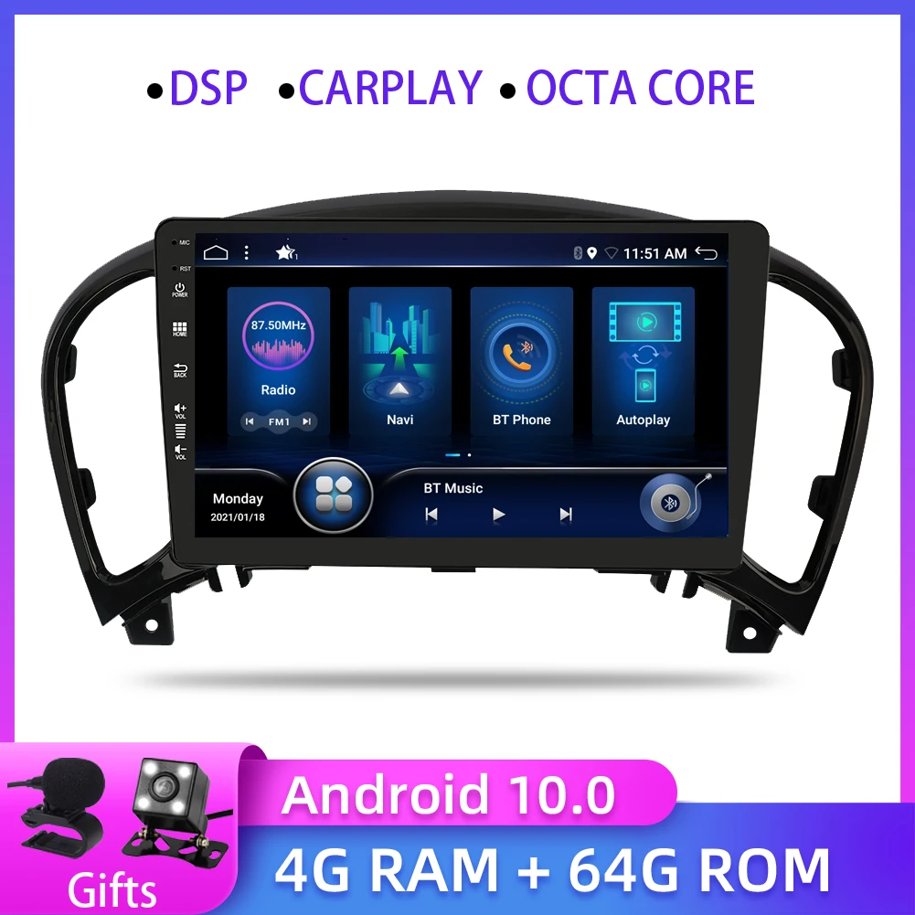

Автомагнитола Bosion DSP + carplay, 2din, Android 10,0, мультимедийный видеоплеер, GPS-навигация для Nissan Juke YF15 2010-2014, головное устройство