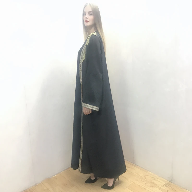 F910Arabic abaya Dubai turban 2021 long sleeved abaya Moroccan Arabic Islamic dress kimono Djellaba Muslim women