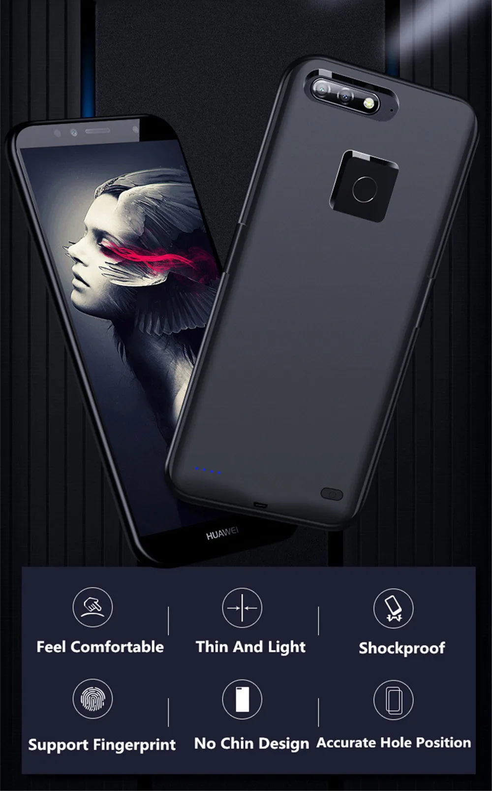Чехол для зарядного устройства NTSPACE для huawei Honor 7C RU Версия power Case 6800 мАч тонкий резервный блок питания чехол для зарядки