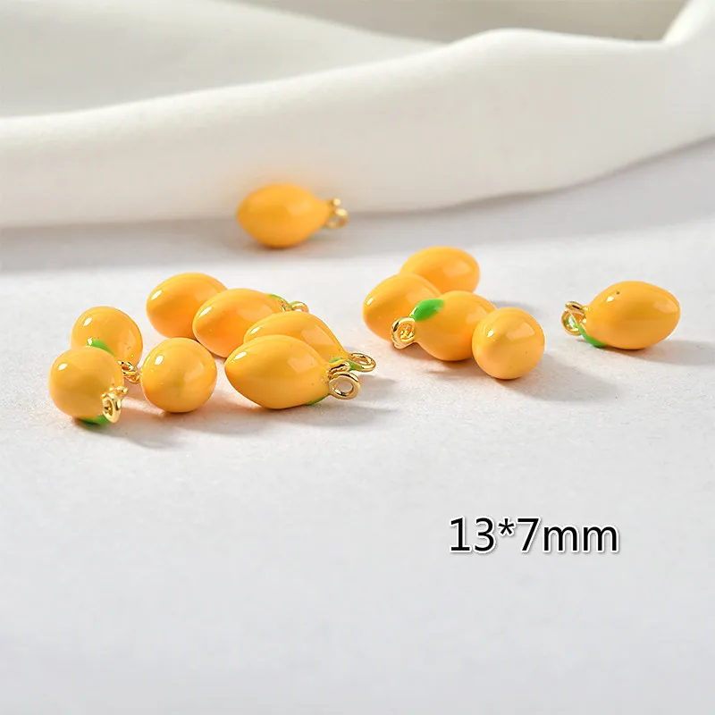 Трехмерные лимон капли кулон с маслом медное покрытие 18 К золото DIY серьги