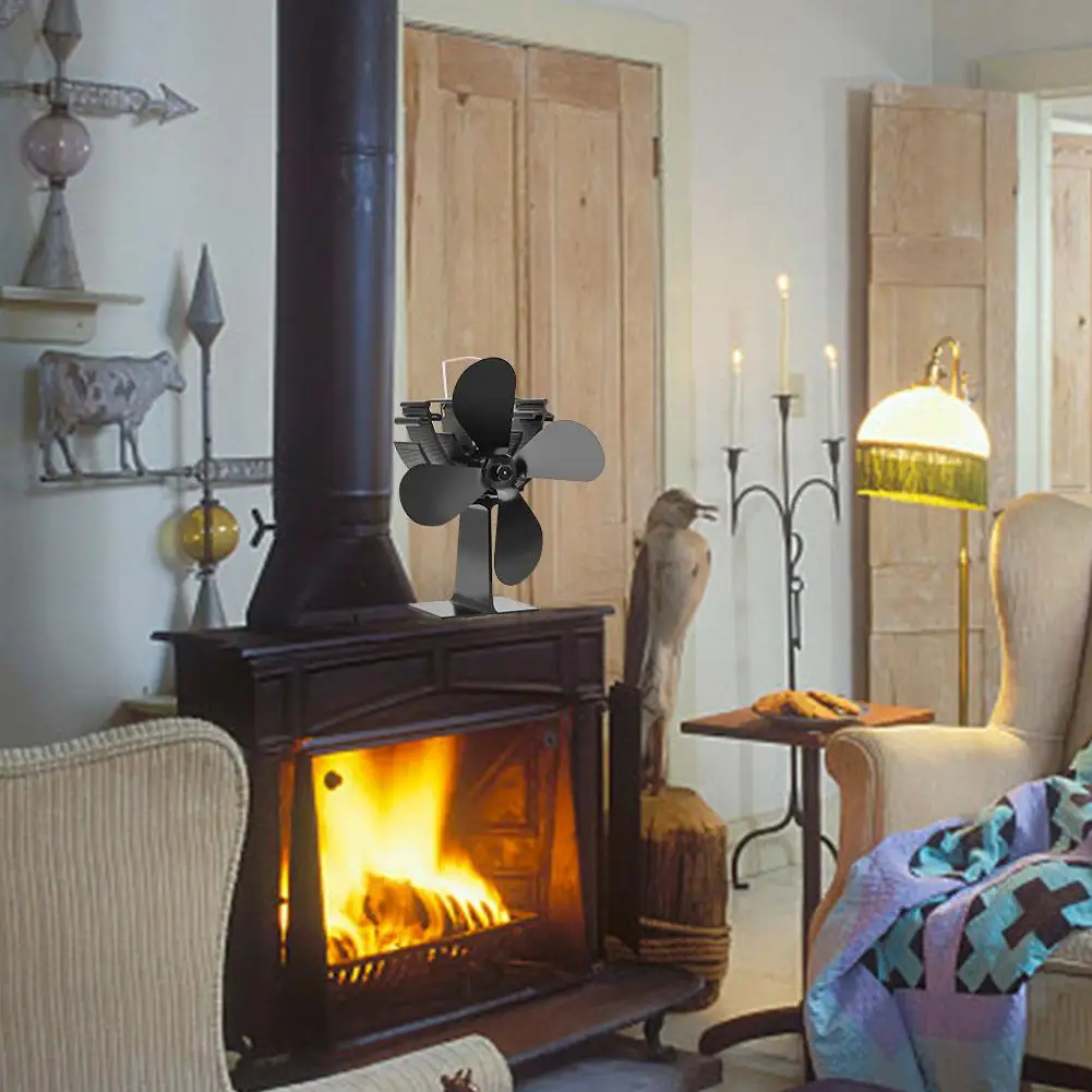 Вентилятор для печи с 4 лезвиями работающий от тепловой энергии Komin Log Wood Burner