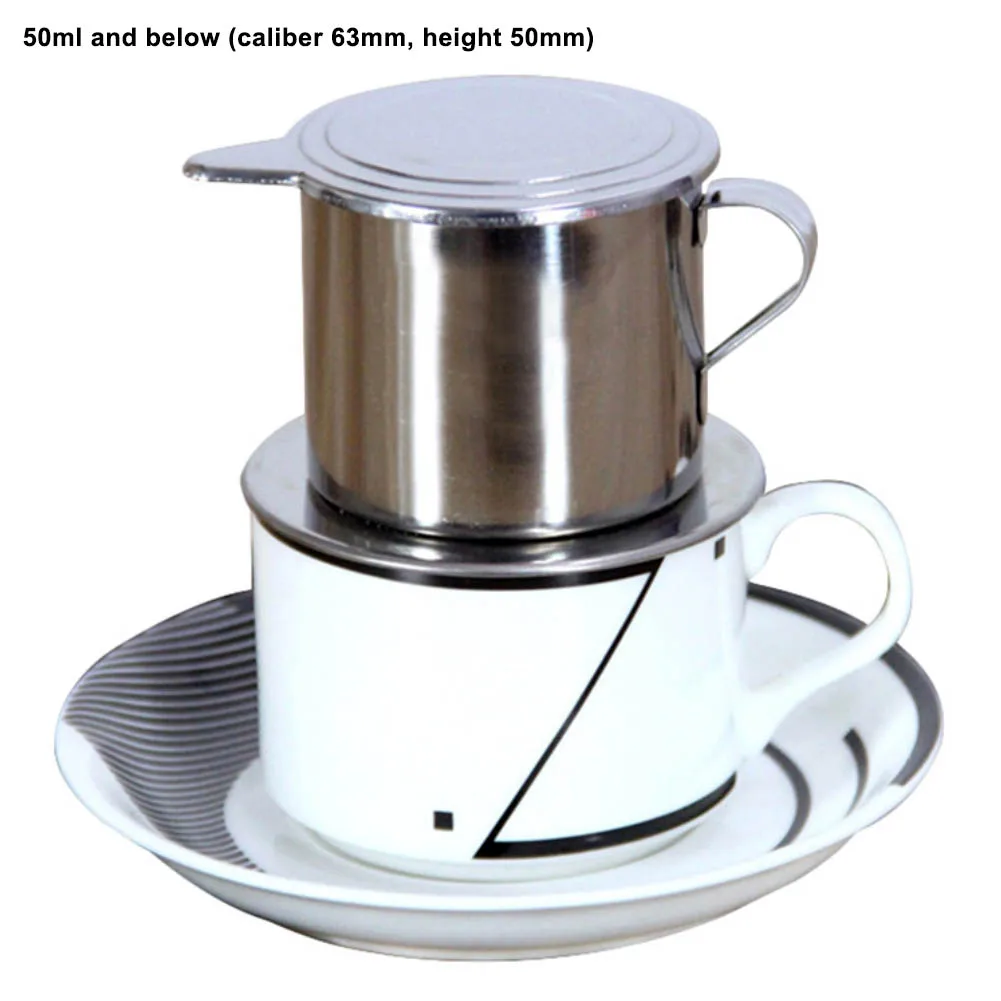 

50/100ml Vietnam Style Stainless Steel Coffee Drip Filter Maker Pot Infuse Cup Portable home office travel camping Durable