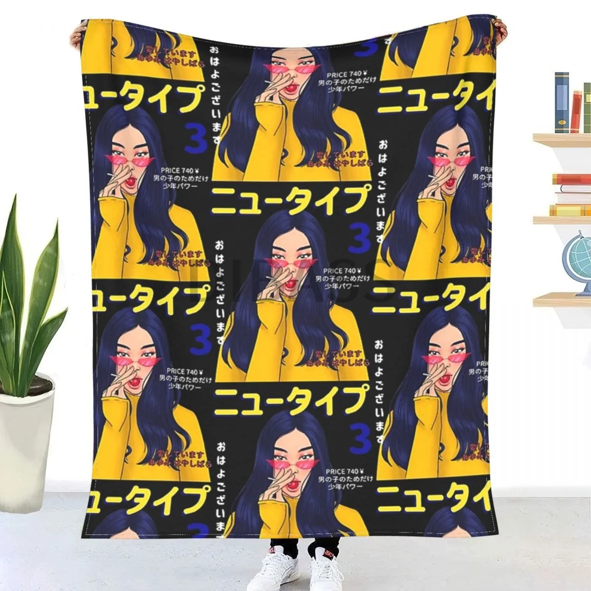 

Anime Girl Throw Blanket 3D Printed Flannel Throw Blankets