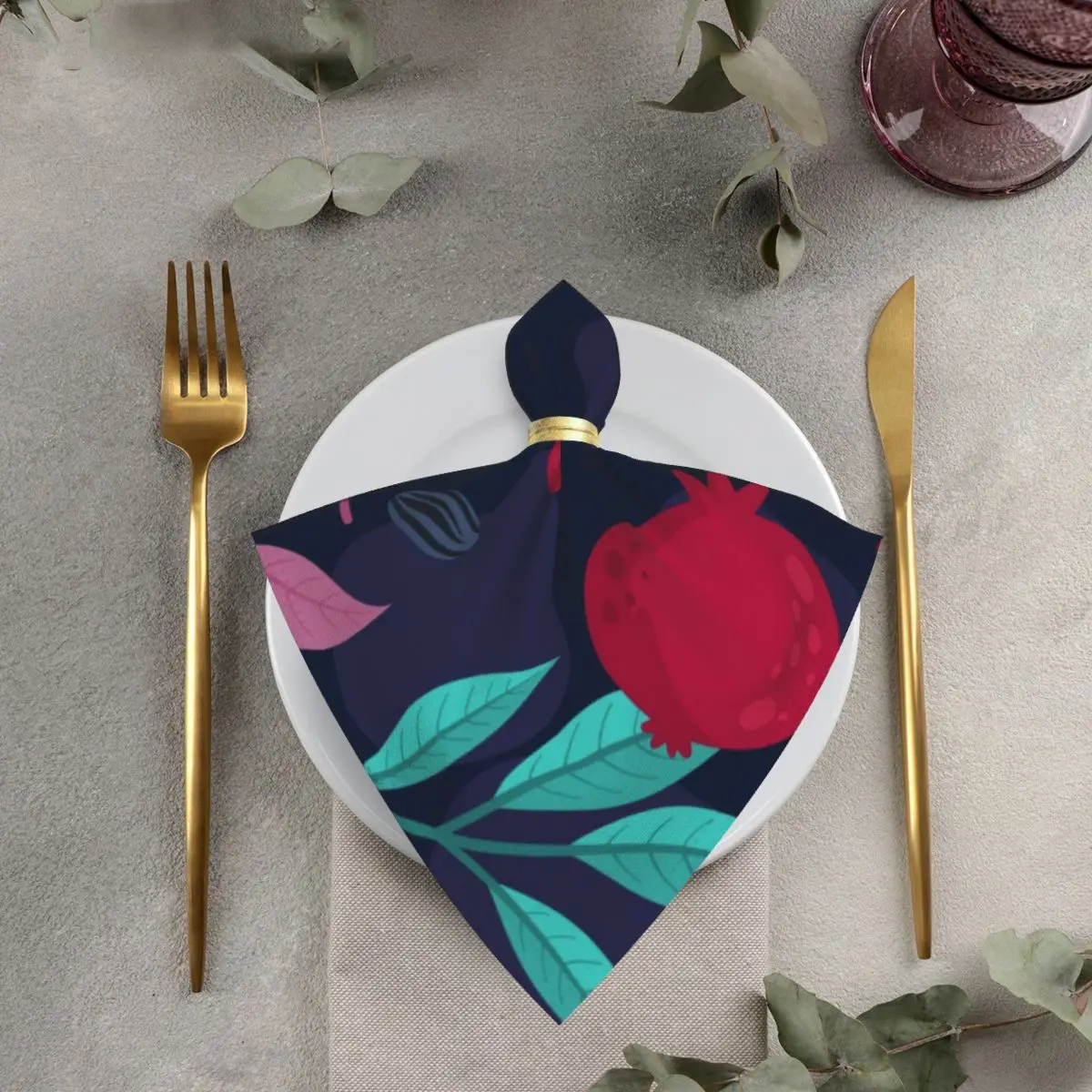 

Гранат арбуз ялда 50x50 см полиэстер салфетки обеденный Скатерти салфетки для праздника столовых салфеток украшения