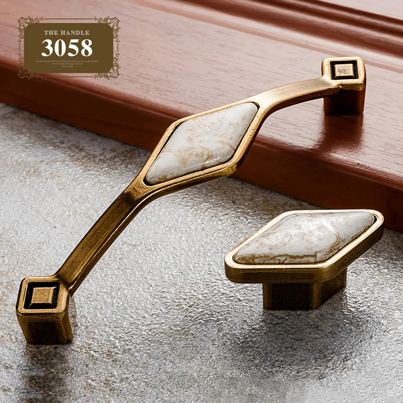 Античная Мебель ручки Мрамор вены Керамика для Кухня шкафы кабинет дверные ящика