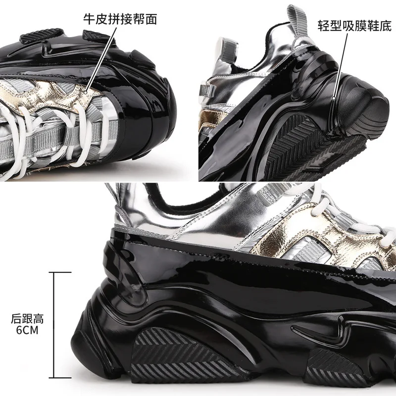 

Daddy Shoes Women's Air Permeability Single Shoes Thick Soled Net Red Ins Tide Increase Sports Shoes Children platform sneaker