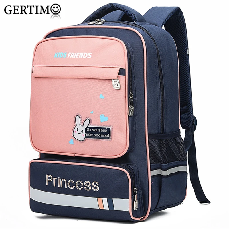 Children's Waterproof Large Capacity Schoolbag for Kids Teen Boys Girls Cute Rabbit Hit Color Primary School  Student Bookbags
