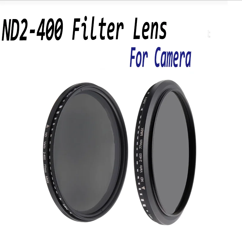 

ND2-400 Neutral Density Fader Variable ND Filter Adjustable 30/37/40.5/43/46/49/52/55/58/62/67/72/77/82/86MM Optical Glass Lens