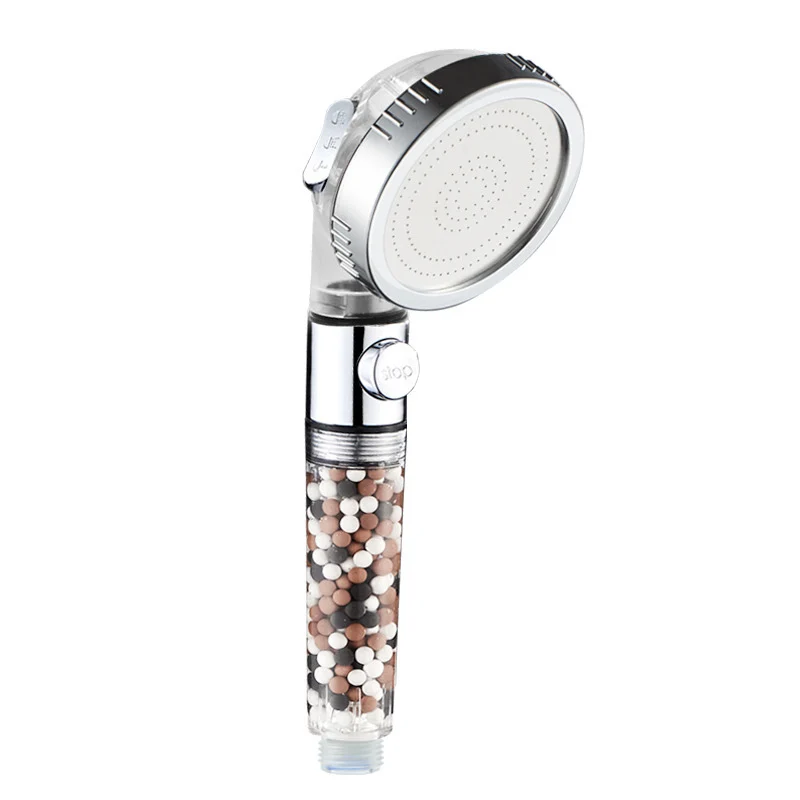 

Replacement Filter balls SPA shower head with stop button 3 Modes adjustable shower head