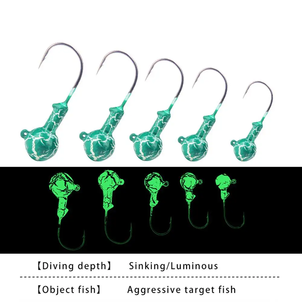 

5PCS Artificial Luminous Fishing Lure Set Night Glow Fishing Lure Bait Kit Metal Hard Bait Fishing Tackle For Ocean Boat Fishing