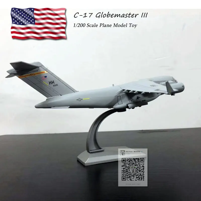 WLTK 1/200 весы C-17 Globemaster III Strategic и Tactical Airlifter литой под давлением металлический армейский самолет модель игрушка для коллекции
