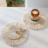 round handmade braid non slip coffee tea cup pad mat cushion table placemat