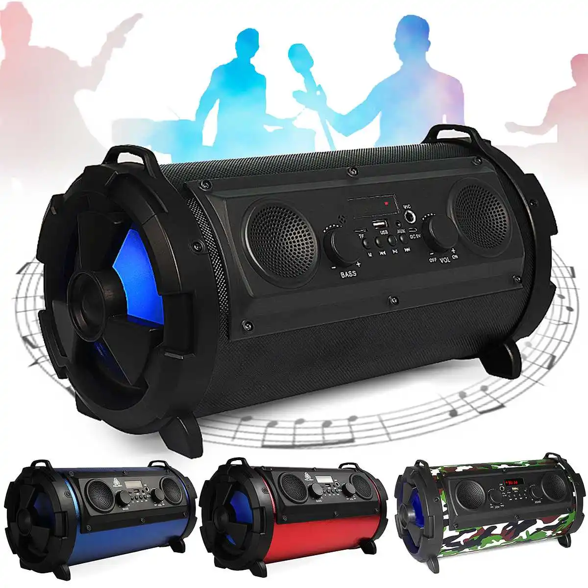 Цветная bluetooth колонка 30 Вт Hi Fi Громкая саундбар сабвуфер музыкальная стерео бас FM
