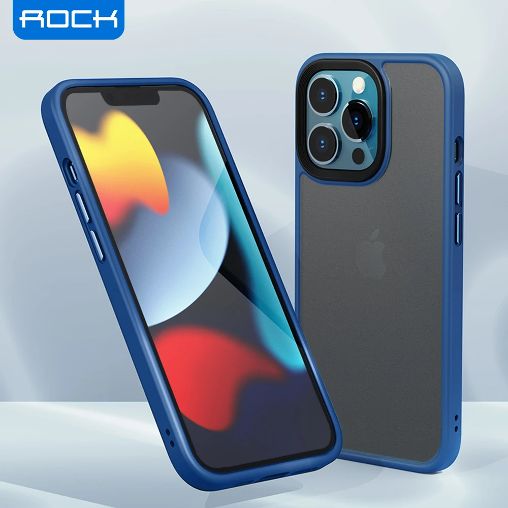 

Luxury Translucent Case For iPhone 13 Pro Max,ROCK Anti-knock Matte TPU Bumper Case For iPhone 13 Mini PC Shockproof Back Cover