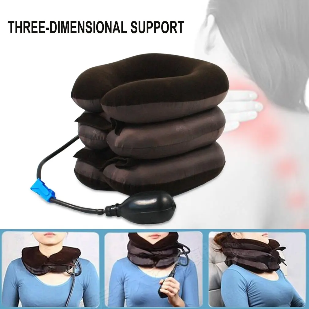 Neck Stretcher Inflatable Air Traction Apparatus Device Soft Cervical Collar Pillow Pain Stress Relief Tractor | Красота и здоровье