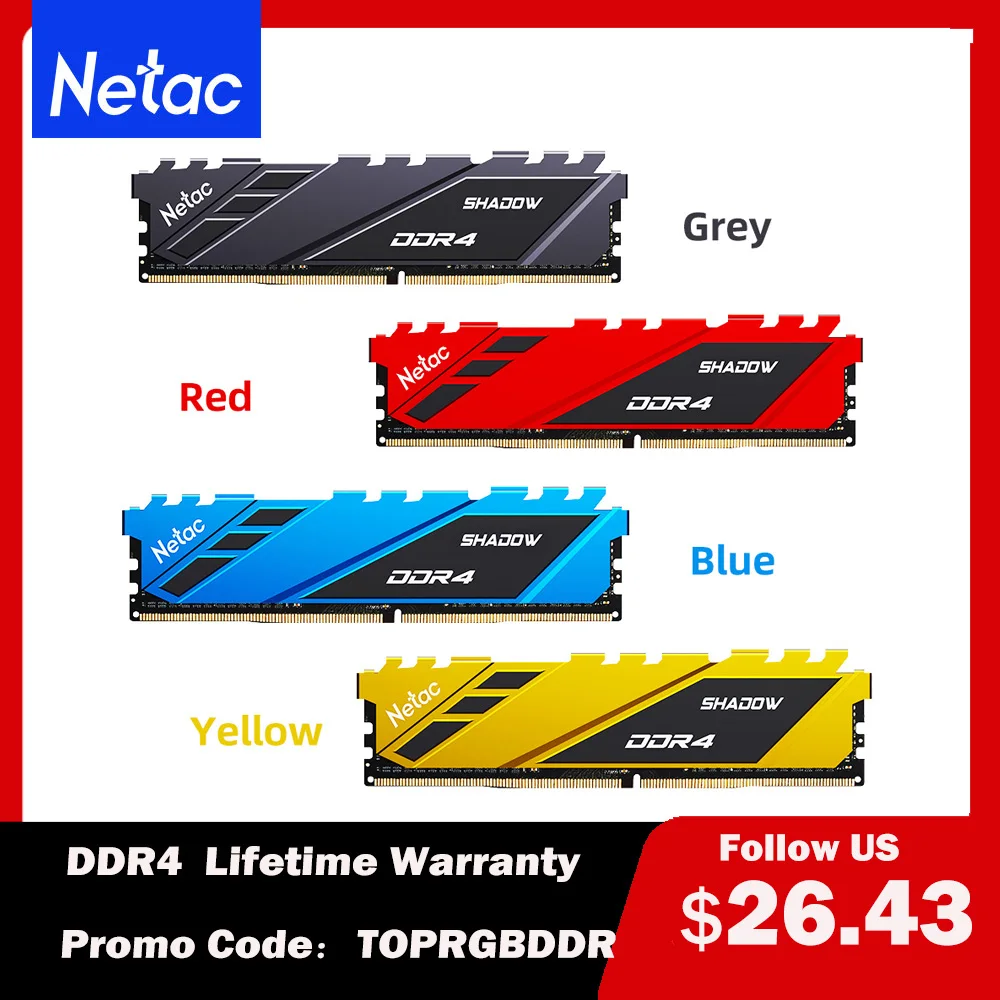 

Оперативная память Netac ddr4 DDR4, ОЗУ 8 ГБ, 16 ГБ, PC4 2666 МГц, 3200 МГц, 3600 МГц, 8 ГБ, 16 ГБ, 32 ГБ, ОЗУ для ПК, модуль памяти для настольного компьютера