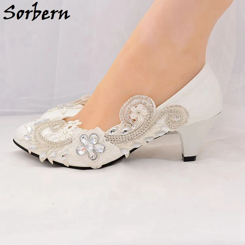 

Sorbern Crystals Kitten Heel Pump Shoes Wedding Shoes Bride 1Cm 4.5Cm 8Cm Heel Height Size 9.5 Bridesmaid Pump Shoe Lady