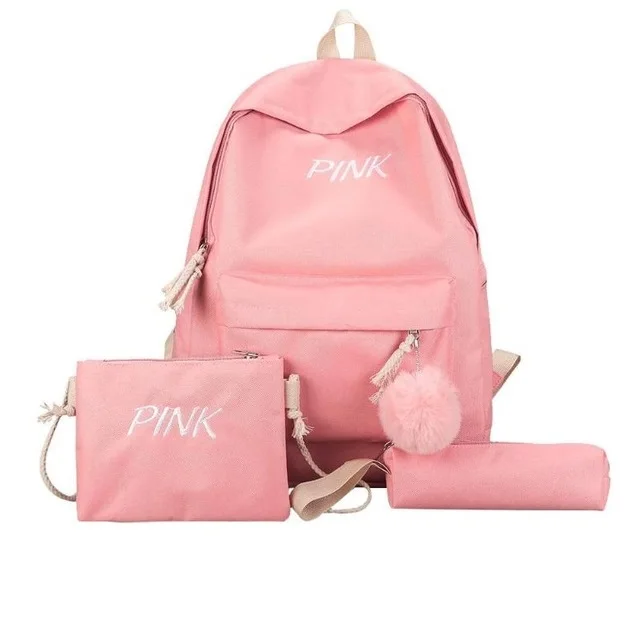 Тканевый женский рюкзак 3 шт./компл. женские школьные рюкзаки черные розовые
