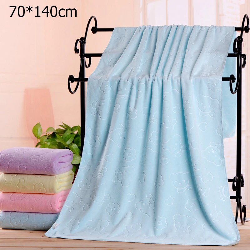

70x140cm Large Bath Towel Bear Jacquard Shower Towel Microfibe Absorbent Fast Dry Wearable Soft Beach Towels For Hotel Home