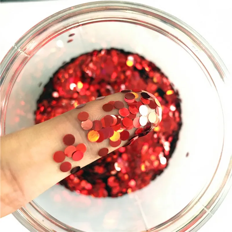 Ультратонкий лазерный блеск для ногтей с красными звездами сердцем единорогом