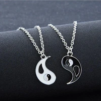 2pcsset couple necklaces yin yang charm pendant necklace jewelry for lovers best friends valentines gift
