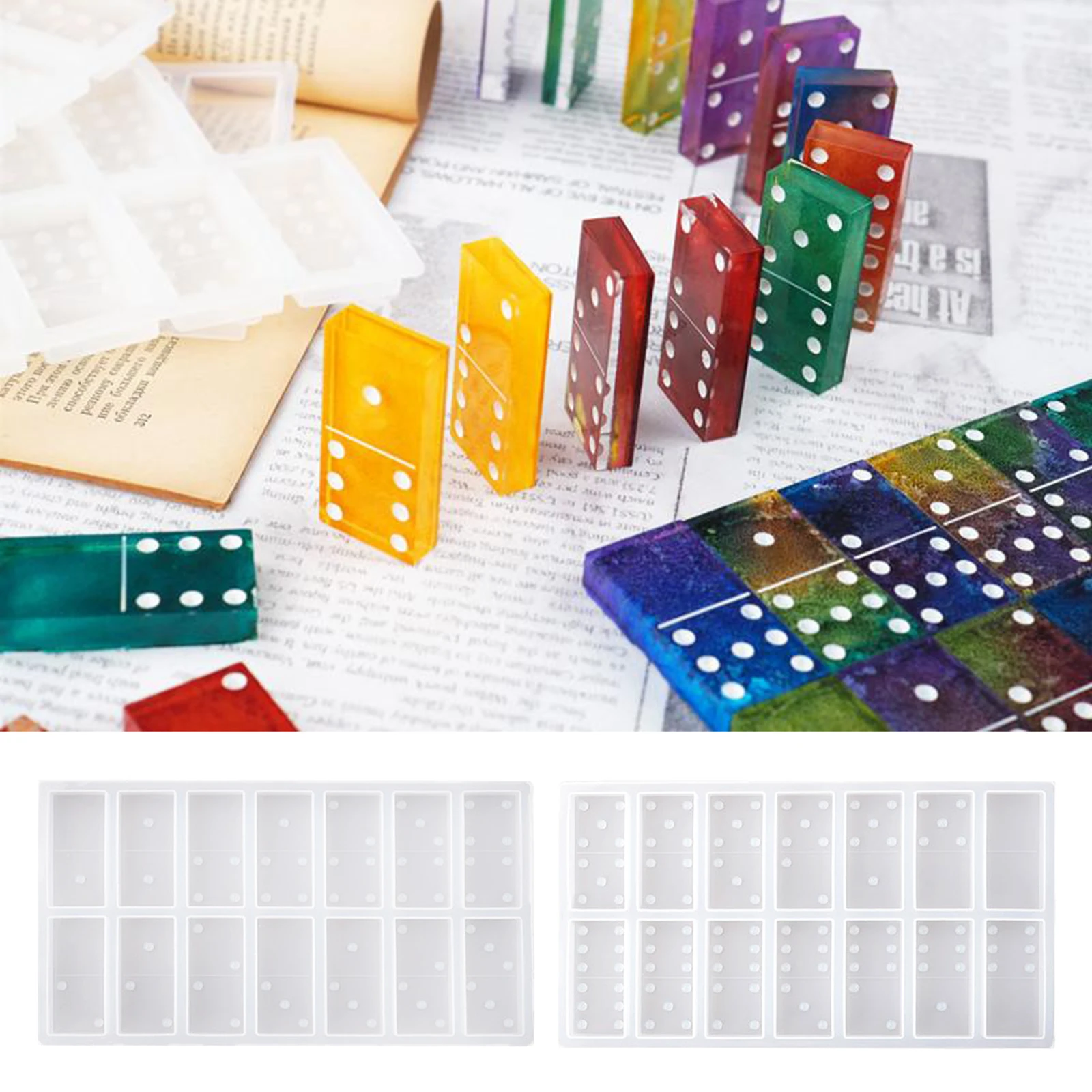 

2Pcs Dominoes Resin Moulds Epoxy Casting Mould Silicone Molds Dominoes Game Prop