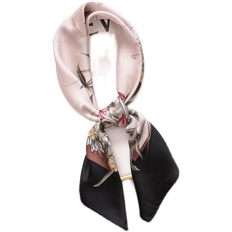 

Silk scarf versatile spring and autumn neck small square scarf female scarf thin long hair scarf