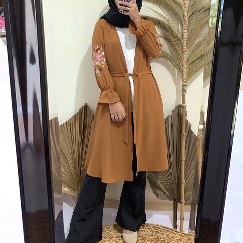 ИД Мубарак короткая открытая абайя индейка кимоно женский кардиган